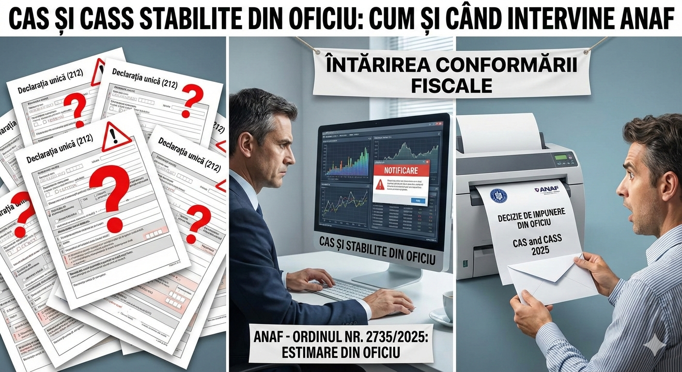CAS ȘI CASS STABILITE DIN OFICIU: CUM ȘI CÂND INTERVINE ANAF